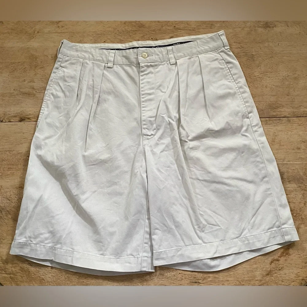 Polo‎ Ralph Lauren Men’s Sz 34 Lt Khaki Pleated Chino Shorts